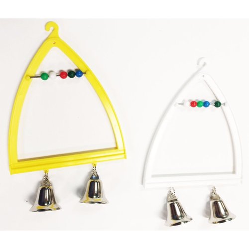 Bonka Bird Toys 36505 Count Swing Durable Bell Abacus Small Parrot Cage Toy Pet (White)