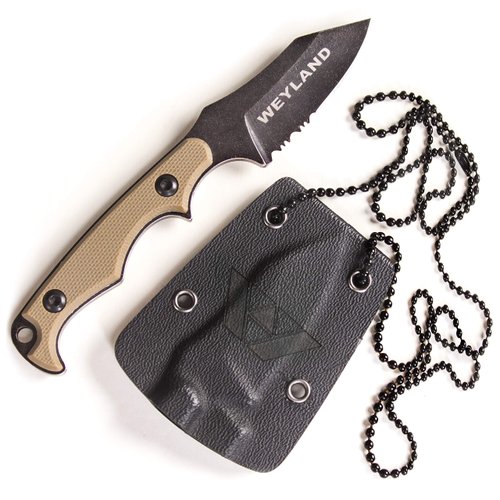 WEYLAND EDC Fixed Blade Tactical Neck Knife With Sheath - Small Fixed Blade Utility Knife, Boy Scout Carry knife for Everyday Carry and Hiking