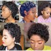 Short Curly Human Hair Wigs Pixie Cut Bob Glueless Wigs Front for Black Women with Baby Hair, 13x1 Lace 180% Density Pre Plucked HD