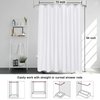 EurCross Extra Long Fabric Shower Curtain Liner 84 inches Long Length, Light in Machine Washable Water-Repellent Solid White Shower Curtain Liner for Bathroom 72 x 84inch