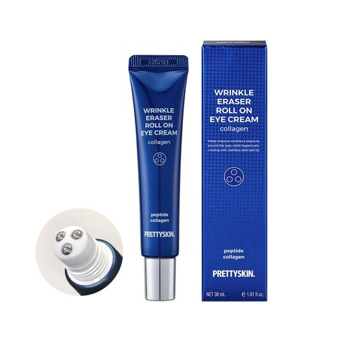 PS.PRETTYSKIN Roll on Eye Cream with Hydrolyzed Collagen and Stainless Steel ball Tip- Under Eye ...