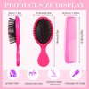 Nuogo 24 Pieces Mini Wet Hair Brush Hair Combs Set Include 12 Detangler Travel Hair Brush Detangling Soft Mini Brush 12 Small Plastic Toddler Comb for Baby Kids Women Wet Dry Curly Hair (Bright Color)