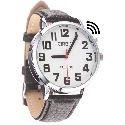 Cirbic Big Talking Watch with Jumbo Numbers for Visually impaired with North American Male Voice (Black)