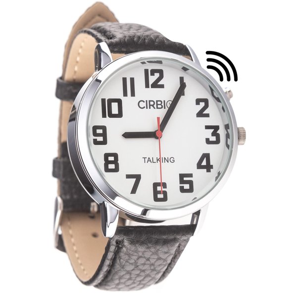 Cirbic Big Talking Watch with Jumbo Numbers for Visually impaired with North American Male Voice (Black)