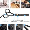 Haircut Scissors Sets - 11 Pcs Black Stainless Steel Haircut Set with Thinning Scissors, Neck Duster Brush, Comb, Barber Cape, Hair Clips with Pu Box