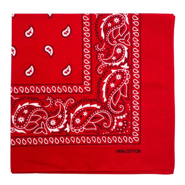 MDSTYLE 100% Cotton Bandana for Men & Women 22" x 22" Paisely Pattern Handkerchief Headband Scarf Dog (Red)