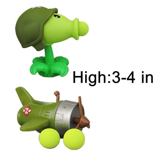 JHESAO 4 PCS Plants PVZ Toys Action Figures Zombies Toys Mini PVZ Set 1 2 Series Getling Pea Great Gifts for Kids and Fans, Birthday and Christmas Party