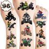 100 PCS Four Wheeler ATV Quad Bike Birthday Party Decorations Favors Supplies Temporary Tattoos Decor Boys Motocross Race Car Stickers For Boys Man Girls Gift School Prizes Rewards