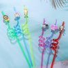 24Pcs Jungle Animal Party Straws for Jungle Animal Party Favors, Animal Themed Party Decorations Reusable Animal Straws for Animal Party Supplies for Kids Boys Girls