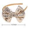 AMYDECOR Love Fairy 4.3-Inch Sparkly Sequin Bow Tie Headbands - Boutique Ribbon Bows for Girls, Kids, and Women (Gold)