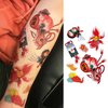 PUSNMI Japanese Traditional Tattoo Old School Stickers for Men Women Japan Cherry Blossoms Wind Chimes Lucky Charm forArm Leg Neck for Festival Club