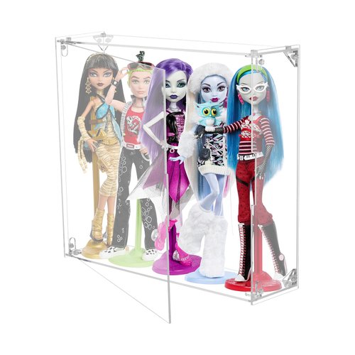 Beautyflier Acrylic Display Case for Monster High Doll, Wall Mounted or Desktop Dustproof Display Box for Monster High Booriginal Creeproduction Doll, Display Showcase, Up to 5 Dolls (Case Only)