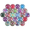 JOVITEC 200 Pieces 12 mm Flower Pattern Glass Beads Mixed Color Flat Marbles Mosaic Printed Glass Half Round Crafts Glass Mosaic for Jewelry Making