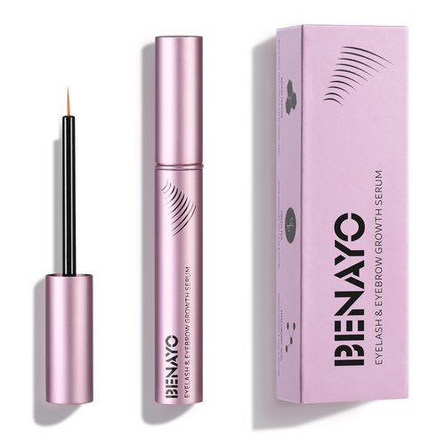 Eyelash Growth Serum,Natural Lash Serum for Eyelash Growth and Thickness,Promotes Thick,Strong Lashes in 4 Weeks (5ML for 6 Months Supply)