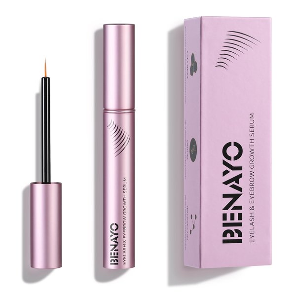 Eyelash Growth Serum,Natural Lash Serum for Eyelash Growth and Thickness,Promotes Thick,Strong Lashes in 4 Weeks (5ML for 6 Months Supply)