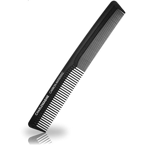 Charlemagne Men's Hair Comb, Shatterproof Premium Carbon Comb, 18 cm Anti-Static Fine Hair Comb for Hair Cutting, Hairdressing Comb for Men and Women - Combs for Men - Mens Hair Comb - Fine Comb