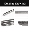 Feelers 304 Stainless Steel M6-1.0 Fully All Threaded Rod, Long Threaded Screw, Right Hand Threads, 250mm Length【Pack of 2】