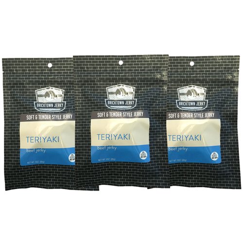 Teriyaki Soft and Tender Style Best Beef Jerky - 3 PACK - Try Our Best Tasting Soft Beef Jerky - 7.5 total oz.