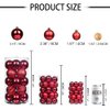 XmasExp 24ct Christmas Ball Ornaments Shatterproof Christmas Ornaments Set Decorations for Xmas Tree Balls 40mm/1.57" (1.57'', Red)