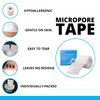 Bulk Pack Microporous Medical Tape Adhesive Bandage,10 Yards Hypoallergenic Self Adhesive Rolls, Flexible Stretch Breathable Dressing - 2 Inch x 10 Yards (Pack of 6)