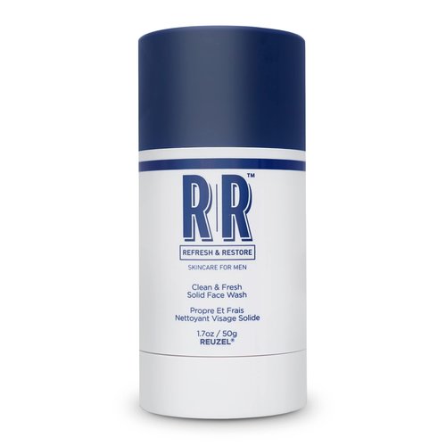 REUZEL Clean and Fresh Solid Face Wash Stick, Locks in Hydration, Cleansing, Moisturizing, Vegan Formula, Sulfate and Paraben Free, Light Maculine Scent, 1.7 oz