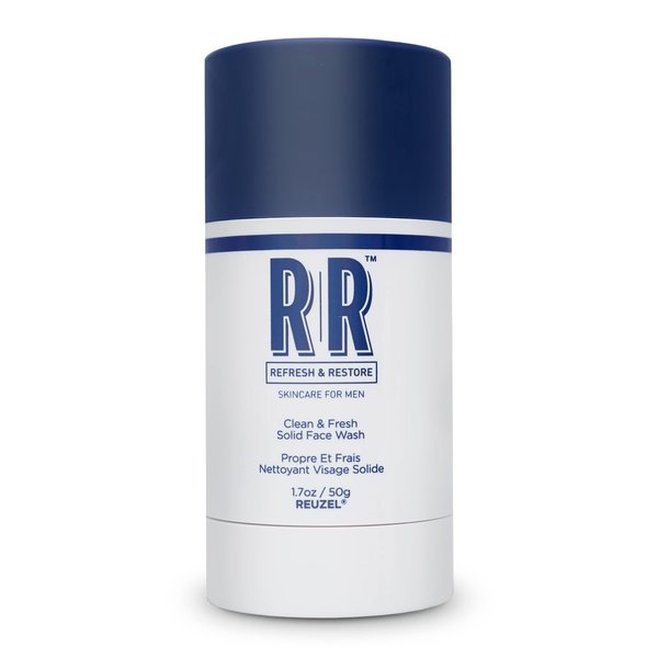 REUZEL Clean and Fresh Solid Face Wash Stick, Locks in Hydration, Cleansing, Moisturizing, Vegan Formula, Sulfate and Paraben Free, Light Maculine Scent, 1.7 oz