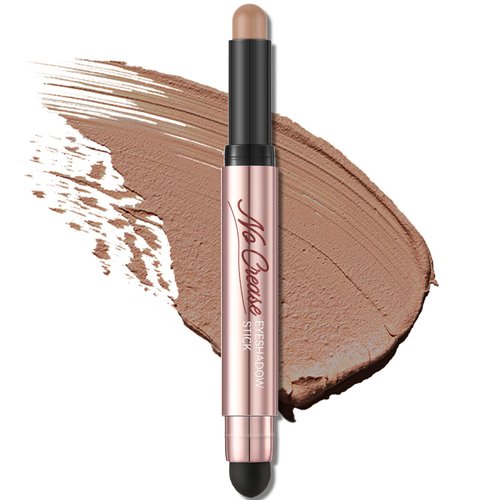 FOCALLURE No Crease Eyeshadow Stick, Creamy Eye Shadow Stick, Matte & Shimmer Eyeshadow Pencil, Smudge-proof, Built-in Smudger, VELVET COCOA