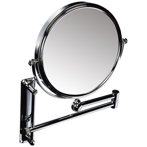 Danielle Creations 8-Inch Double-Sided Wall Mounted Adjustable Height Makeup Mirror, 10x Magnification