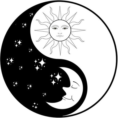 Dopetattoo 6 Sheets Temporary Tattoos Retro Ying Yang with Sun and Moon for Girls Woman Temporary tattoo Neck Arm Chest for Women Men Adults 3.7 X 3.7 Inch Stars Tattoo