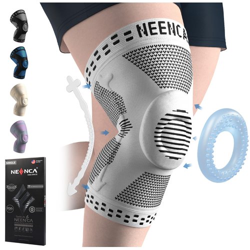 NEENCA Plus Size Knee Brace for Knee Pain, Knee Support with Side Stabilizers & Patella Gel Pad, Knee Compression Sleeve for Meniscus Tear, Arthritis Joint Pain Relief, ACL, PCL, All Sports. Plus Size