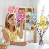 3sscha 123Pcs Easter Bunny Craft Kit for Kids - DIY Make Your Own Bunny Card Set Self-Adhesive Sticker Handmade Artwork Decoration Holiday Celebration Classroom Home Activity Gift Party Favor Supplies