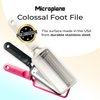 Microplane Colossal Foot File Scraper - The Original Stainless Steel Foot Rasp, Dead Skin/Callus Remover for Feet, Gentle Foot Scrubber, Pedicure Tools for Salon-Quality Foot Care, White