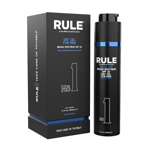 RULE 10-in-1 Mens Face Moisturizer with SPF 20 - Anti Aging Face Moisturizer with Collagen, Licorice Extract, Anti Wrinkle - No menthol (Combination/Oily Skin - No Menthol)