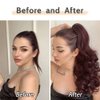 StrRid Pony Tail, Ponytail Extension Clip in Hair Extensions Ponytail Claw 20" Wavy Fake Hair Synthetic Ponytail Wig Daily Curly Pony Tail Blonde Black Hair Pieces for Women 6 oz-Burgundy