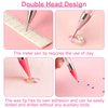 Jutqut 2Pcs Rhinestone Picker Tool, Acrylic Handle Rhinestones Applicator Dual-Ended DIY Nail Art Tool with 2 Extra Wax Tips, Wax Tip Pencil DIY Nail Dotting Pen (Pink White)