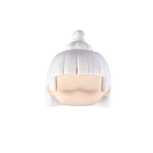 YMY Mini Size No Makeup Doll Head GSC 4cm Height Doll's Head Action Figure Doll Accessories（White-Yule）