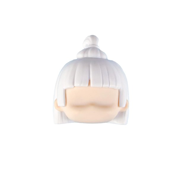 YMY Mini Size No Makeup Doll Head GSC 4cm Height Doll's Head Action Figure Doll Accessories（White-Yule）
