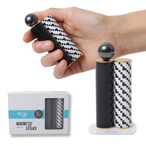 Yogi Magnetic Sticks - Premium Fidget Toys for Adults and Kids - Extremely Fun & Engaging, Uniquely Designed Magnetic Fidget Toy with Magnet Sticks and Ball, Ideal Desk Toy for Focus&Relaxation