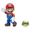 Super Mario Action Figure 4 Inch Mario Collectible Toy with 1 Up Mushroom Accessory