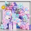 Pink Astronaut space balloon,Two the Moon Party supplies balloons pink moon shape balloons for girl space theme/Galaxy UFO party decor