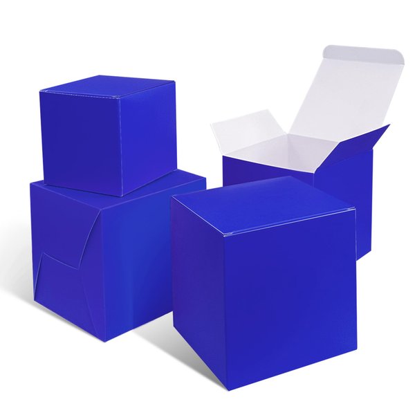 XAGLVV 25 PCS Dark Blue paper Gift Boxes， 3x3x3 inch Gift Box with Lids，Gift Wrapping Box Party Favor Box Goodies Treat Boxes Candy Box, for Wedding Birthday Party Christmas