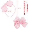 MEEDEE Pink Bows Girls Headband Bow for Girls Grosgrain Ribbon Hair Hoop Headband for Toddlers Kids Party Decoration Cosplay Costume Headwear Makeup Handmade Hair Band
