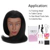 100% Mannequin Head Human Hair, 16" Human Hair Manikin Head Cosmetology Doll Head for Hairdresser Practice Braiding with Free Clamp Holder and Tools(16 Inch)