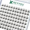 Lash Clusters,96 Pcs Cluster Lashes D Curl 12mm DIY Lash Extensions Eyelash Clusters,KEYYOU Volume Wispy Individual Lashes Soft&Comfortable Easy DIY at Home(Y09,D-12mm)