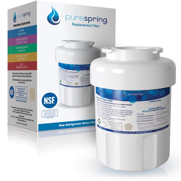 PureSpring Replacement Refrigerator Water Filter Compatible with GE MWF MWFP MWFA MWFAP FMG-1 GWF GWF01 GWF0 GWFA GWF06 HWF HWFA Smartwater, Kenmore 9991 46-9991 469991 (1 Pack)