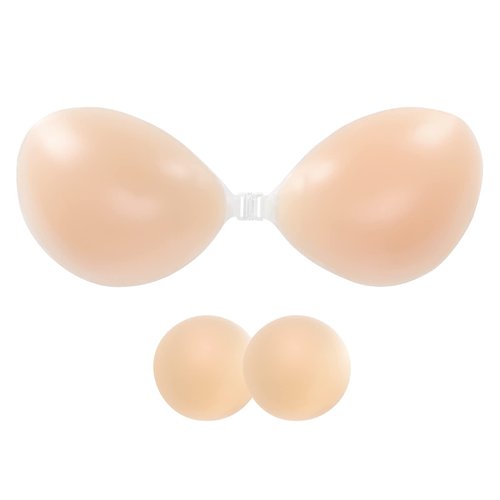 HILRITORI Adhesive Bras Silicone Invisib Strapless Bra Women's Push Up Chest Stickers Nipple Covers Underwear Bra (as1, 30-38B