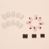 CEWEWP Fall Press on Nails Extra Short Square Fake Nails Autumn Flowers Designs False Nails Glossy Glue on Nails Brown Acrylic Nails Full Cover Small Stick on Nails for Women Nail Art Manicure 24 Pcs