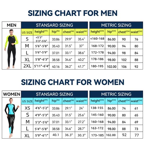 COPOZZ Diving Skin, Men Women Youth Thin Wetsuit Rash Guard- Full Body UV Protection - for Diving Snorkeling Surfing Spearfishing Sport Skin (Black/Navy-Blue, Medium for Men)