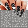 8PCS Snowflake Nail Art Stickers White Glitter Snow Nail Design 3D Self Adhesive Nail Decals Snowflakes Sticker for Nails Art Accessories Shiny Decal Manicure Winter New Year Christmas Nail Decoration