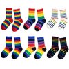 EIAY Shop Little Girls' Boys' Rainbow Stripes Cotton Crew Socks (Rainbow 6 Pack, 3-5 Years)